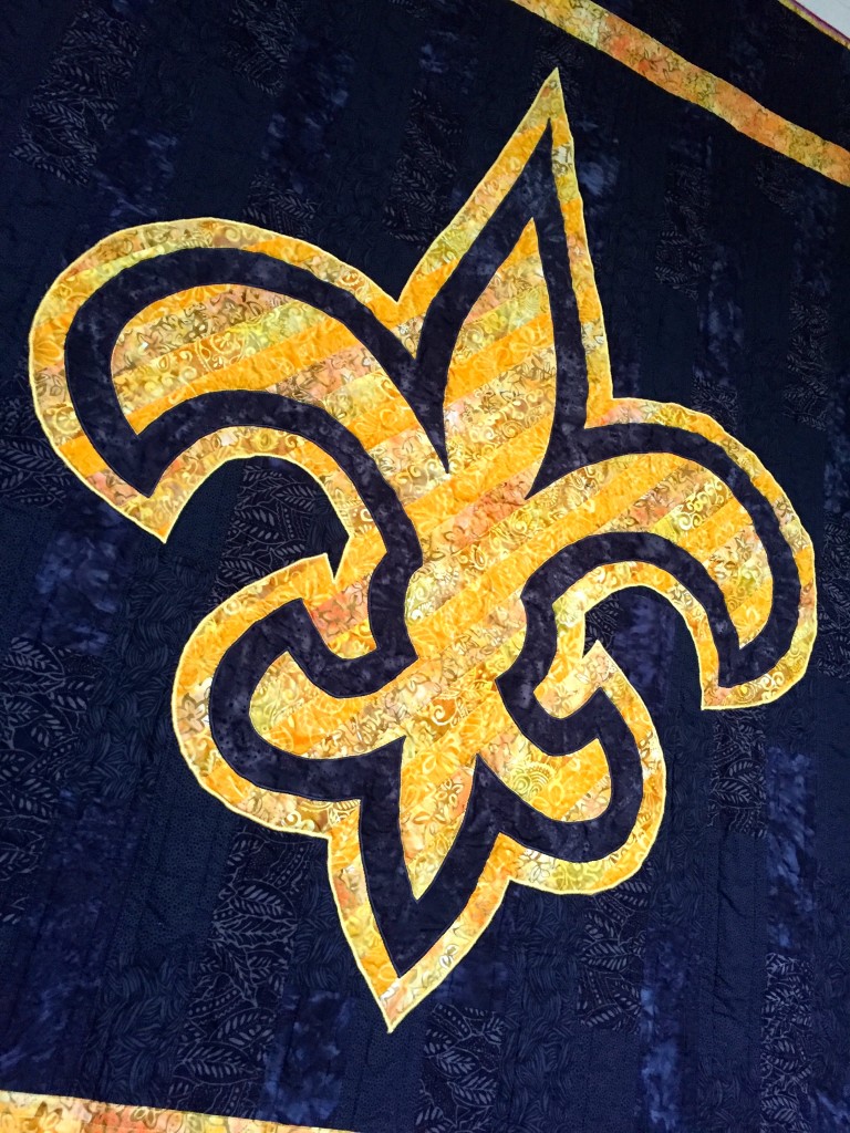 New Orleans Saints Quilt Front Detail 1