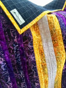 LSU Pixel Quilt Batik Stripes